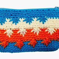 Gehäkelte gefütterte Kosmetiktasche mit Reißverschluss 100 % Handarbeit