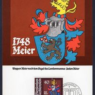 11) Liechtenstein Maximumkarte - MK 22/1981 - MiNr. 766 - Landammann Anton Meier