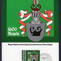 13) Liechtenstein Maximumkarte - MK 22/1981 - MiNr. 768 - Landammann Hans Adam Negele