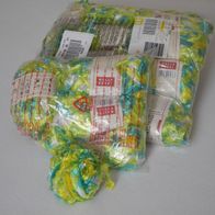 26 Knäuel gelb-grün-weiß-türkises Handstrickgarn