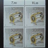 BUND 1383 * * 4-er Block mit Oberrand - Wohlfahrt Schmiedekunst 1988 Postfrisch