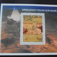 Tschad Block 66 gestempelt - Weltraum Raumfahrt Operation Viking Mars 1976