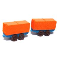 Feldbahn, Loren mit Dieseltank, orange-blau, 2 Stück, Modellbahn Union N-A50377