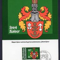 22) Liechtenstein Maximumkarte - MK 30/1982 - MiNr. 793 - Landammann Johann Kaiser