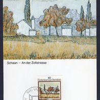 33) Liechtenstein Maximumkarte - MK 39/1983 - MiNr. 821 - Schaan - An der Zollstrasse