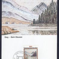35) Liechtenstein Maximumkarte - MK 39/1983 - MiNr. 823 - Steg - Beim Stausee