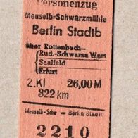 B04) BRD (DDR-Zeit) - Pappfahrkarte - Meuselb-Schwarzmühle - Berlin