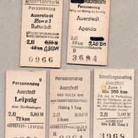 B09) BRD (DDR-Zeit) - 5 Pappfahrkarten - ab Auerstedt