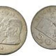Belgien 3 Silbermünzen 100 Frank 1948 "Könige-Kopfbilder" u. 2x 50 Francs 1948 Merkur