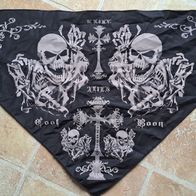 Yakuza Bandana- schwarz / Mit Skulls bedruckt / gebraucht aber wie neu !