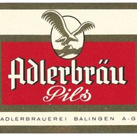 Bieretikett "Adlerbräu Pils" Adlerbrauerei † 1991 Balingen Zollernalbkreis