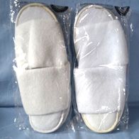 2 Paar Hotel Schuhe Slipper Hausschuhe Sauna Pantoffeln Weiß NEU
