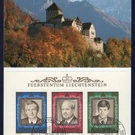 57) Liechtenstein Maximumkarte - MK 82/1988 - MiNr. Block 13 - Thronfolge