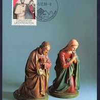 60) Liechtenstein Maximumkarte - MK 85/1988 - MiNr. 954 - Hl. Maria und Josef