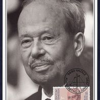 65) Liechtenstein Maximumkarte - MK 95/1990 - MiNr. - 989 - Fürst Franz Josef † 1989