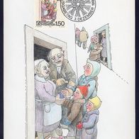 67) Liechtenstein Maximumkarte - MK 99/1990 - MiNr. 1010 - Winterbräuche-Neujahr