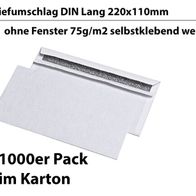 MAILmedia Selbstklebende Briefumschläge DIN Lang Ohne Fenster