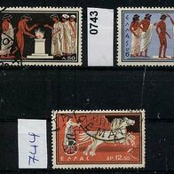 Griechenland Mi. Nr. 735 + 743 + 744 Olymp. Sommerspiele Rom 1960 o <