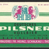 DDR Bieretikett "Pilsner" Brauerei Fr. Heinz (Heinzen) † 1984 Schalkau Lkr. Sonneberg