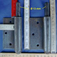 2 Alt antik Holztür Fitschenband Ø 13 mm links Fitschenbänder Einstemmband Scharnier