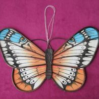 Deko Schmetterling 34x23cm Anhänger Holz Stoff Frühlings Fenster Wand Aufhänger