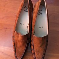 Schuhe Pumps braun Leder Velours Gr. 6,5 / 40 René´by Ara Vintage