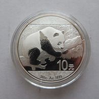 Münze 10 Yuan China 2016 Panda 1 Unze Silber