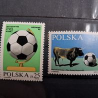 Polen Fussball WM 1982 Markenpaar 2812/13 * *