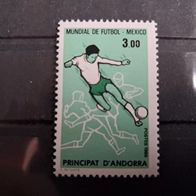 Andorra französische Post Fussball WM 1986 Einzelwert 371 * *