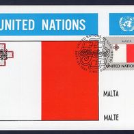 3) UNO New York Maximumkarte - Flaggen Serie - MK 78/1981 - MiNr. 377 - Malta