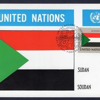 5) UNO New York Maximumkarte - Flaggen Serie - MK 110/1981 - MiNr. 383 - Sudan