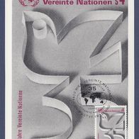 11) UNO Wien Maximumkarte - MK 6/1980 - MiNr. 12 A - 35 Jahre Vereinte Nationen