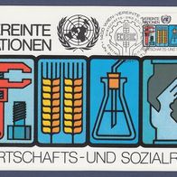 14) UNO Wien Maximumkarte - MK 9/1980 - MiNr. 14 - Wirtschafts- und Sozialrat (2)