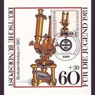 15) BRD - Maximumkarte 1981 - MiNr. 1092 - Für die Jugend - Binokularmikroskop