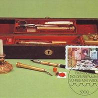 27) BRD - Maximumkarte 1982 - MiNr. 1154 - Tag der Briefmarke - Reiseschreibzeug (2)