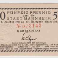 Mannheim-Notgeld 50 Pfennig vom 01.10.1920