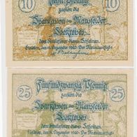 Mansfelder-Seekreis-Notgeld 10, 25Pf. vom 14.12.1920 2Scheine