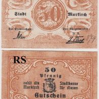 Markirch-Elsass-Notgeld 50 Pfennige vom 01.03.1918 Bürgermeister Frey.