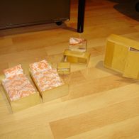 Puppenstube alt Schlafzimmer 10 Teile 50- er Jahre