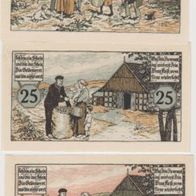 Melle-Notgeld10,25,50 Pfennig bis 15.11.1920, 3Scheine