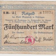 Meuselwitz-Notgeld Thüringen 500 Mark vom 29.09.1922 gebrauchte Erhaltung