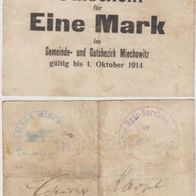 Miechowirtz-Notgeld Eine Mark bis 01.10.19141 Nr.04711gebraucht. mit Stempeln