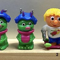 Ü-Ei-Kugelfiguren-Serie "Tinas + Toms Galaxis Abenteuer" D 2001, 5 Figuren + 3 BPZ