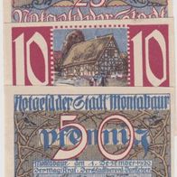 Montabauer-Norgeld 10, 25, 50 Pfennig vom 01.12.1920, 3Scheine