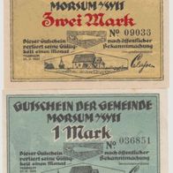 Morsum-Sylt- Notgeld 1, 2 Mark vom 21.02.1921