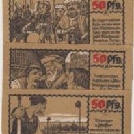 Mühlhausen-Thüringen Notgeld 6x50 Pfennig vom 01.10.1921 Motiv Bauernkrieg