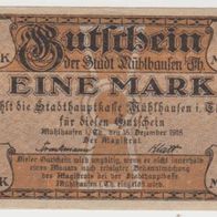 Mühlhausen-Thüringen-Notgeld Eine Matk vom 15.12.1918 Nr.095549,