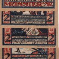 Münster-Notgeld 5x2 Mark vom 01.08.1921,5Scheine mit Hülle Heimatgeschichte