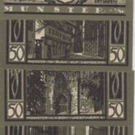 Münster-Notgeld 5x50 Pfemnnig vom 01.08.1921, 5 Scheine