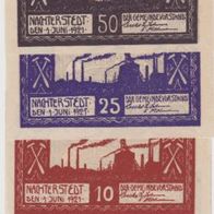 Nachterstedt-Notgeld 5,10,25,50 Pfennige vom 01.06.1921 4 Scheine